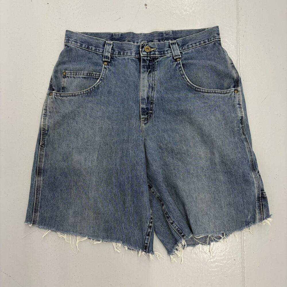 Vintage 90s Lee Dungarees Blue Cutoff Carpenter Jorts 32x9